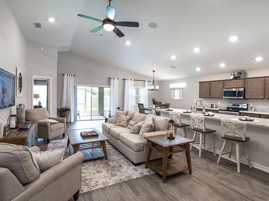 The Serendipity new home in Lake Wales includes an open living area